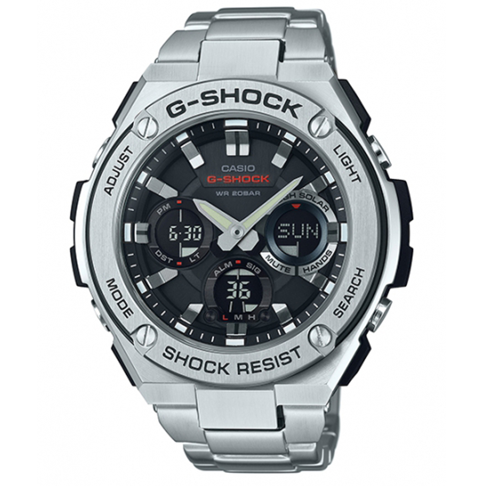 CASIO 卡西歐 SHOCK絕對強悍分層防護構造防震概念休閒錶(GST-S110D-1A)