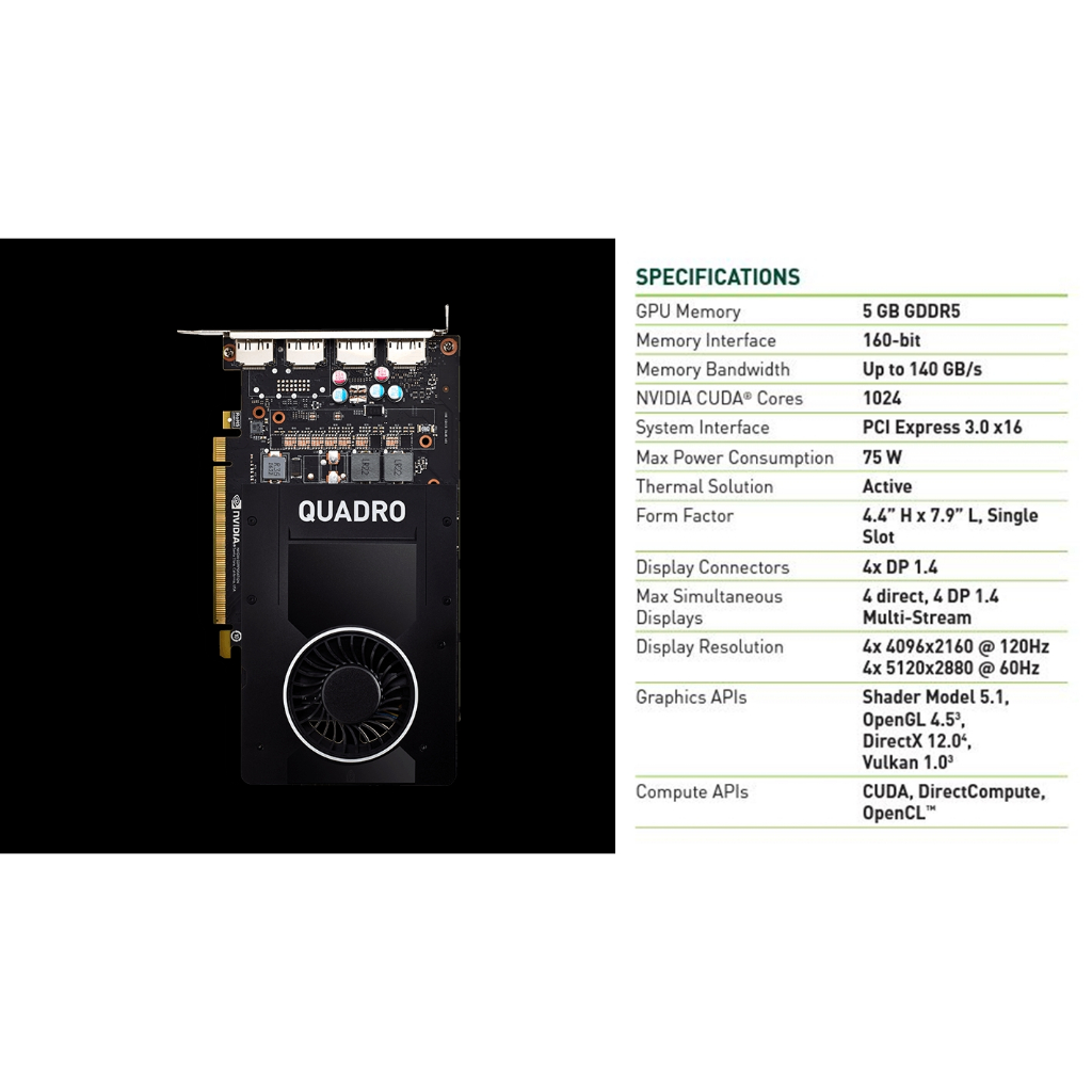 NVIDIA Quadro P2000 5GB GDDR5 工作站3D繪圖卡，HEVC H.264 SOLIDWORKS