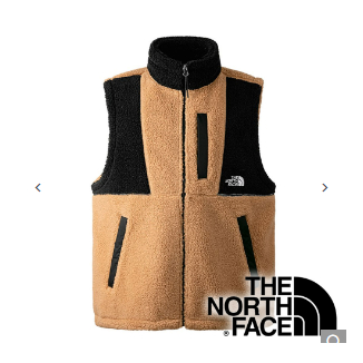 【THE NORTH FACE 美國】男刷毛保暖背心『淺卡其/黑』NF0A81SD 戶外 露營 登山 健行 休閒 時尚