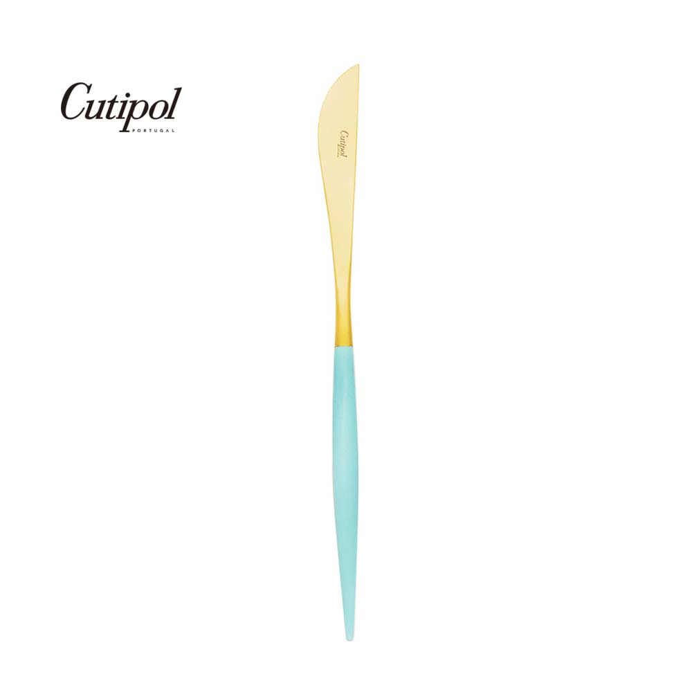 【Cutipol】MIO系列-蒂芬妮金霧面不鏽鋼-23cm主餐刀 葡萄牙手工餐具