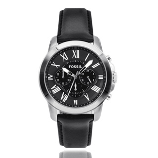 FOSSIL | Acquelin 系列羅馬時尚腕錶 - 黑/白鋼 FS4812