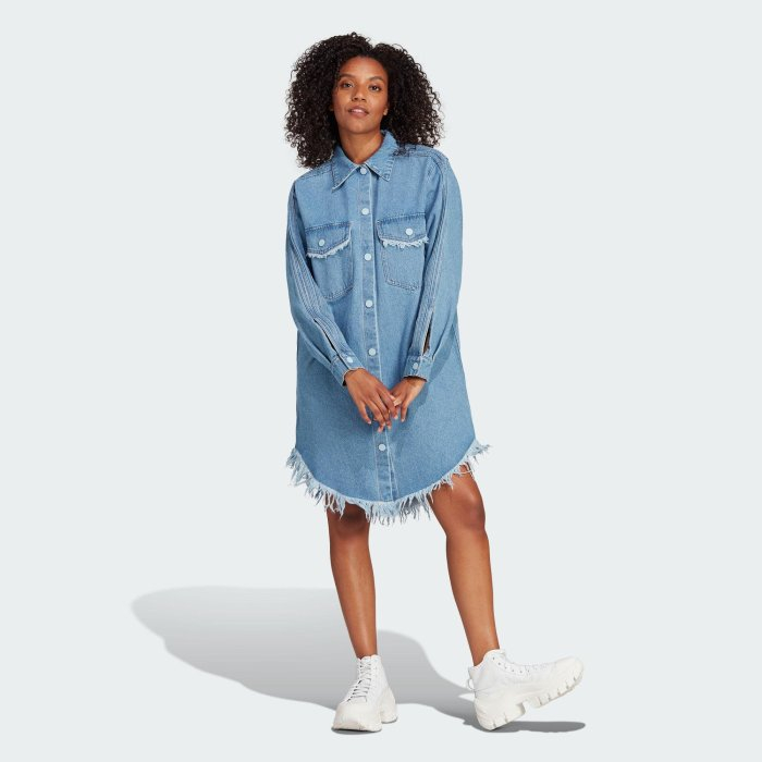 ADIDAS 女 裙子 DENIM SHRT DRES 牛仔色 -II5712