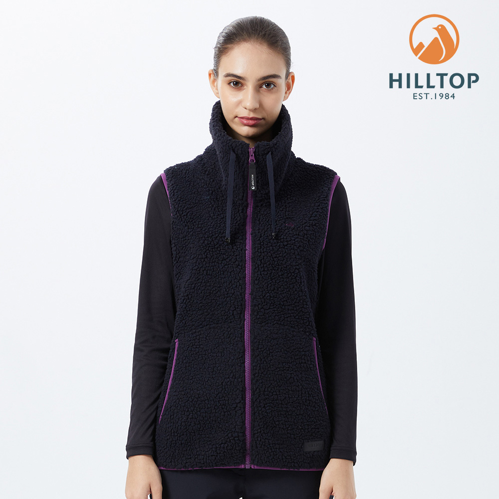 【HILLTOP山頂鳥】Ultra Comfort Fleece 女款保暖搖粒絨刷毛背心 深藍｜PH25XF91ECE2