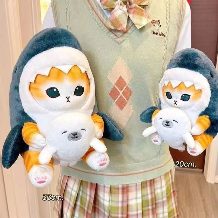 壹心購 日本超人氣 貓福珊迪 mofusand 兔耳貓 鯊魚貓 鯨鯊貓 花園鰻 吊飾 娃娃 鑰匙圈 玩偶 毛絨 娃娃