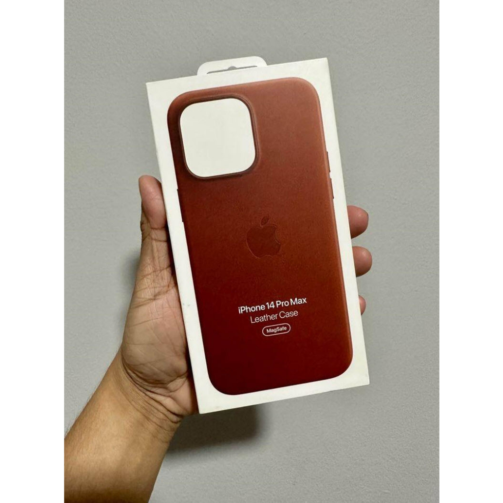 茶棕色! Apple原廠皮革保護套 iPhone 14 Plus Pro Max【蘋果園】Leather Case真皮殼