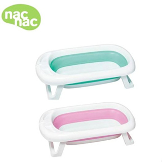 Nac Nac 2in1 折疊浴盆組 (浴盆+浴網) 感溫 粉/綠 米菲寶貝