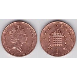【全球郵幣】 英國 England 1993 NEW PENNY 1 Pence 1便 士AU