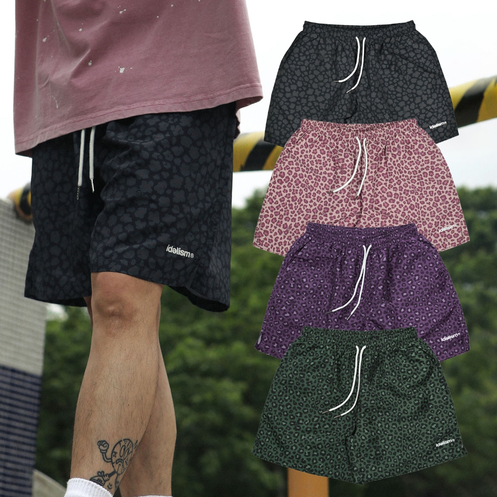 idealism Leopard Print Shorts 粉色 黑色 紫色 綠色 豹紋海灘褲【ID23002】