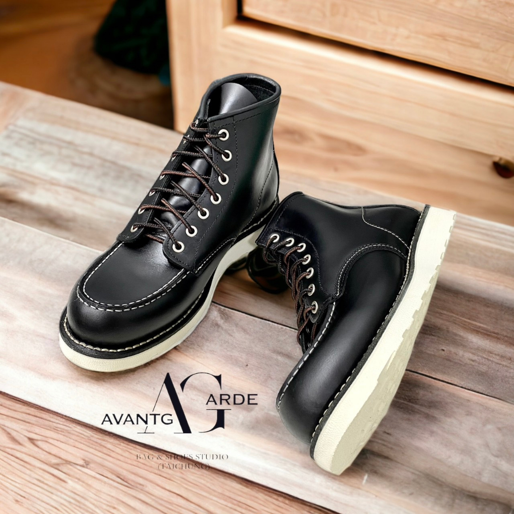 黑色(40-46) 875 8179 8130 MOC TOE 固特異縫製 牛皮工作靴 純橡膠防滑   AG真皮製造
