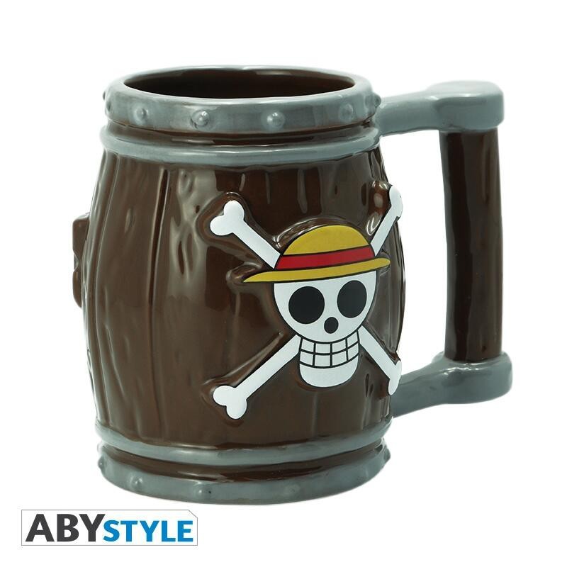 兩津[現貨] 正版授權 ABYstyle 海賊王 航海王 馬克杯3D 木桶 造型 馬克杯 杯子 航海王 木桶造型