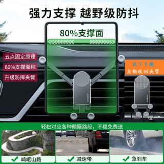 平板支架 三星 蘋果 iPad 手機支架 車用支架 航空合金材質 全自動機械臂自動收放 防抖靜音 重力支架 出風孔 支架
