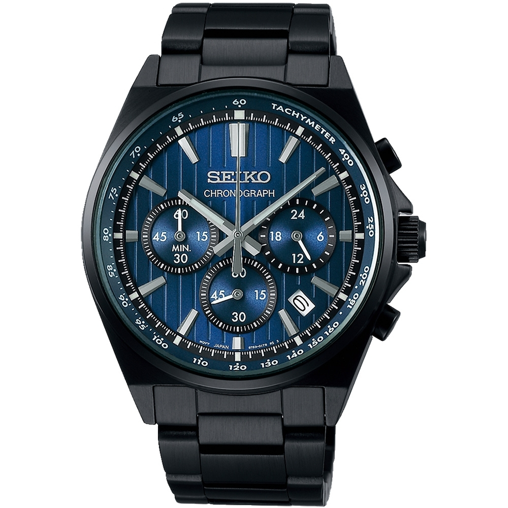 SEIKO精工 CS系列 條紋設計賽車計時手錶-41mm (SBTR035J/8T63-01T0U)