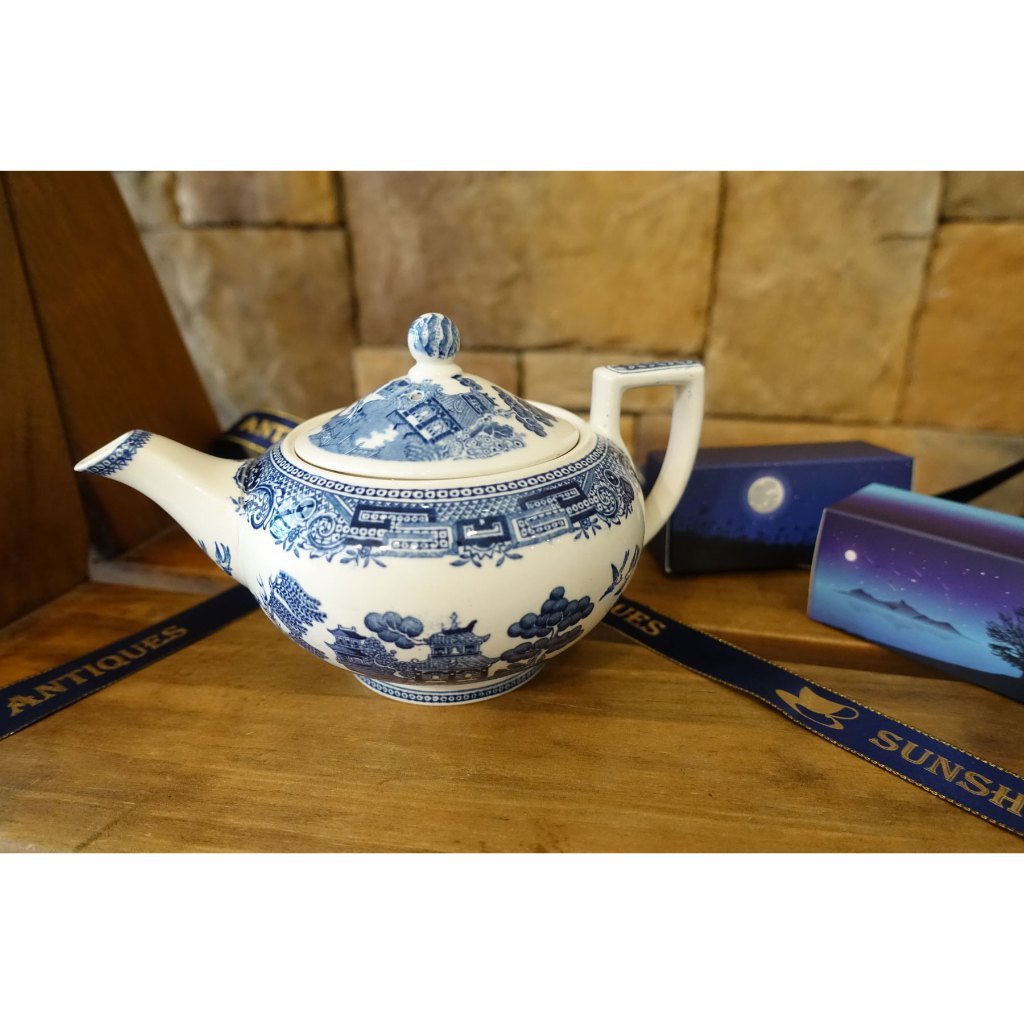 【Sunshine Antiques】Wedgwood - Willow 英國 骨瓷 東方風 茶壺