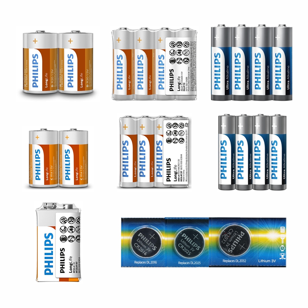 【小米粉】飛利浦 碳鋅電池 鹼性電池 鈕扣電池 1號 2號 3號 4號 9V CR2032 CR2025 2016 電池