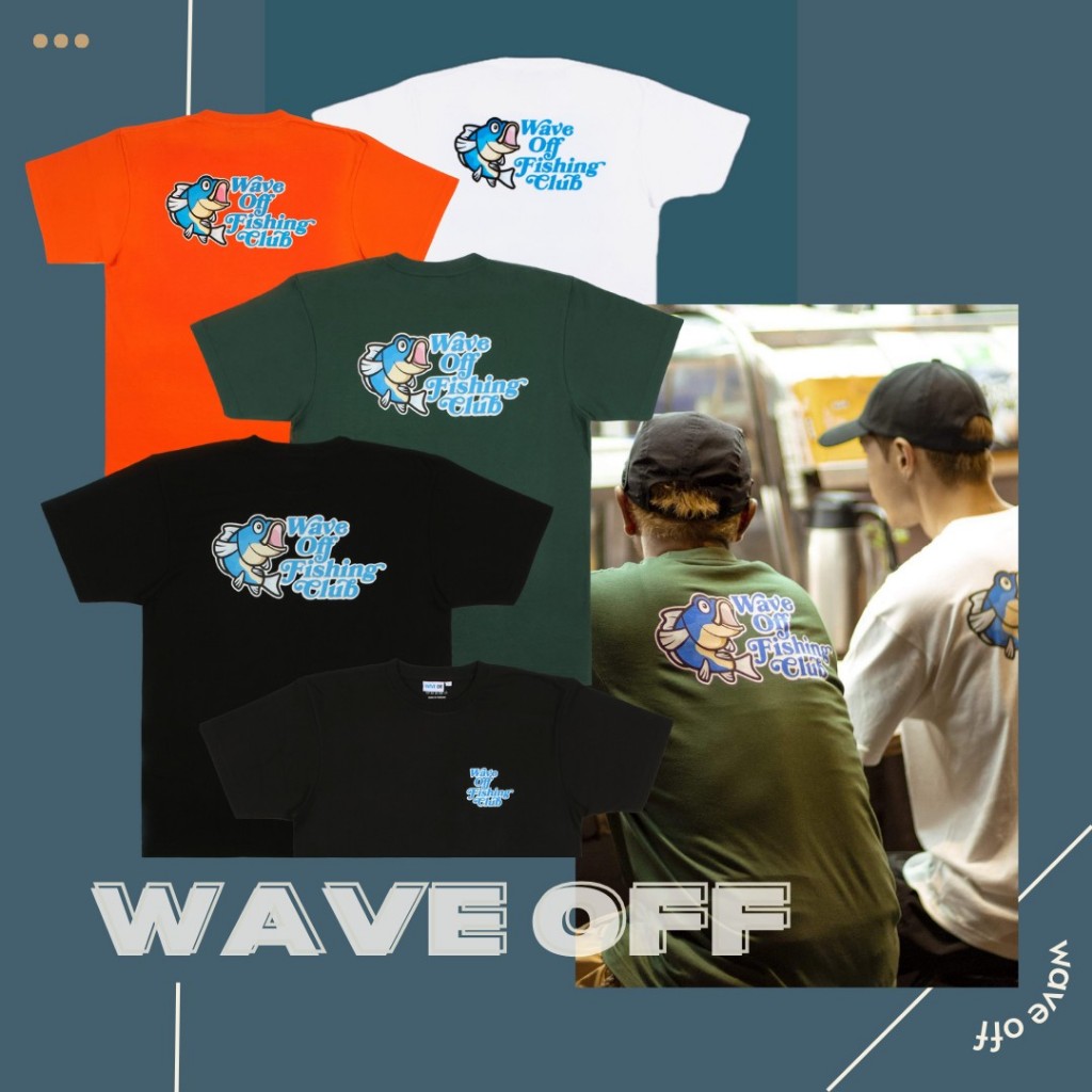 💢 桃園東區釣具【Okuma x Wave Off FISHING CLUB T-SHIRT 純棉上衣 短袖上衣】