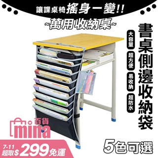 [臺灣發貨 超取免運]書桌側邊收納袋 掛書袋 書本收納掛袋 文具用品收納袋 書桌袋 開學季(mina百貨)【F0089】