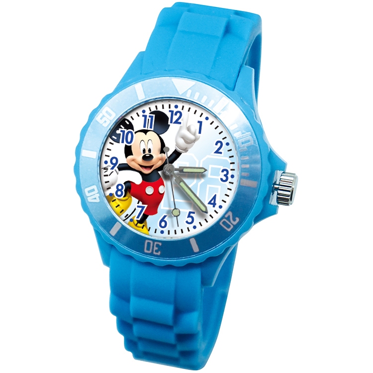 【迪士尼】繽紛兒童錶_活力米奇 正版授權 兒童手錶 學習時間 轉圈趣味手錶