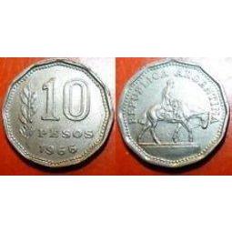 【全球硬幣】 阿根廷 ARGENTINA 1967年10PESO 寶馬錢幣