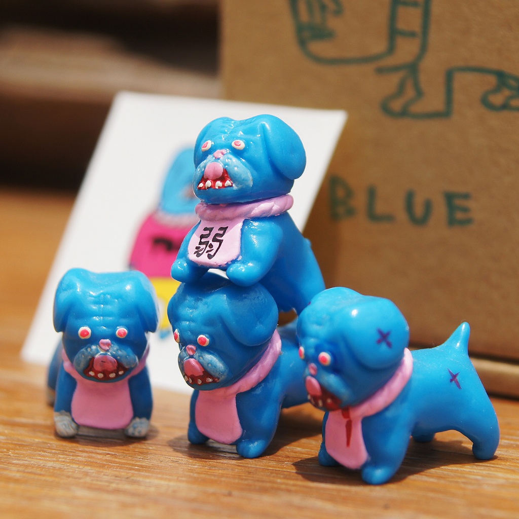 【🔥 現貨 DEHARA 藍色 土佐犬 4隻 🔥 】 小狗 惡犬 石田豐乳 軟膠 公仔 sofubi 玩具 設計師