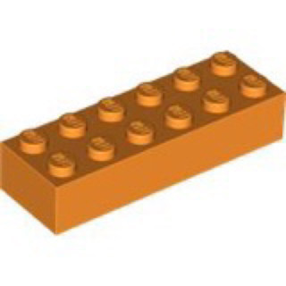 LEGO 樂高 6382506 44237 橘色 BRIGHT ORANGE BRICK 2X6 基本磚 顆粒 積木
