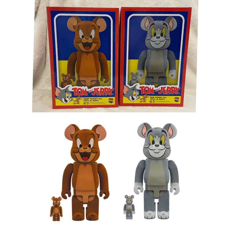 現貨 be@rbrick 400% &amp; 100% Tom &amp; Jerry 植絨版 湯姆貓 傑利鼠 全新 合售 庫柏力克熊
