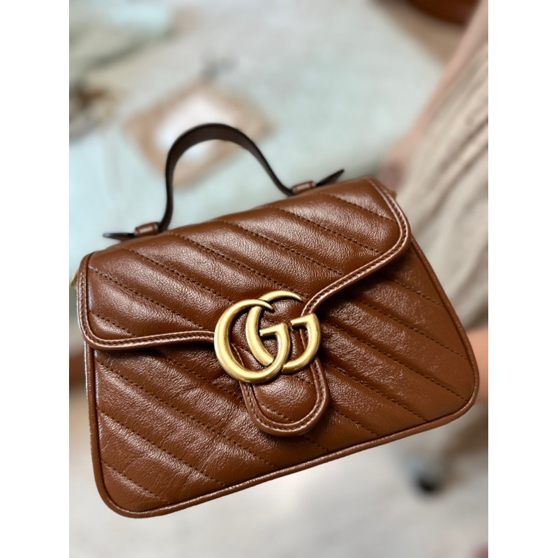 GUCCI MARMONT 手提馬夢包 經典焦糖色