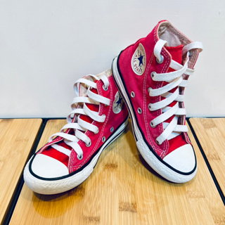 Converse All Star 高筒帆布鞋 紅色帆布鞋 17cm 童鞋
