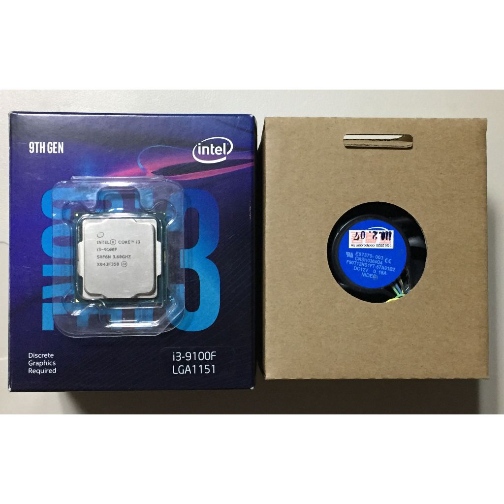 售 Intel 9代CPU i3-9100f 無內顯 4核4緒 (完整盒裝_保固至 2024-02-07) #C