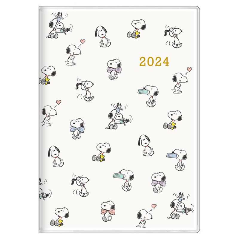 日本 2024 Snoopy 史努比 史奴比 行事曆 B6 薄本 三麗鷗 手帳本 手冊 年曆本 跨年日誌本