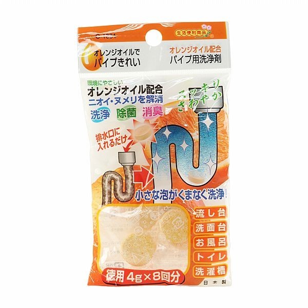 日本不動化學 橘子水管清潔錠(4gx8錠入) 【小三美日】 DS017298