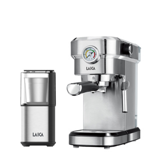 【LAICA萊卡】咖啡組合 職人義式半自動咖啡機 多功能磨豆機/研磨機 HI8002 + HI8110I