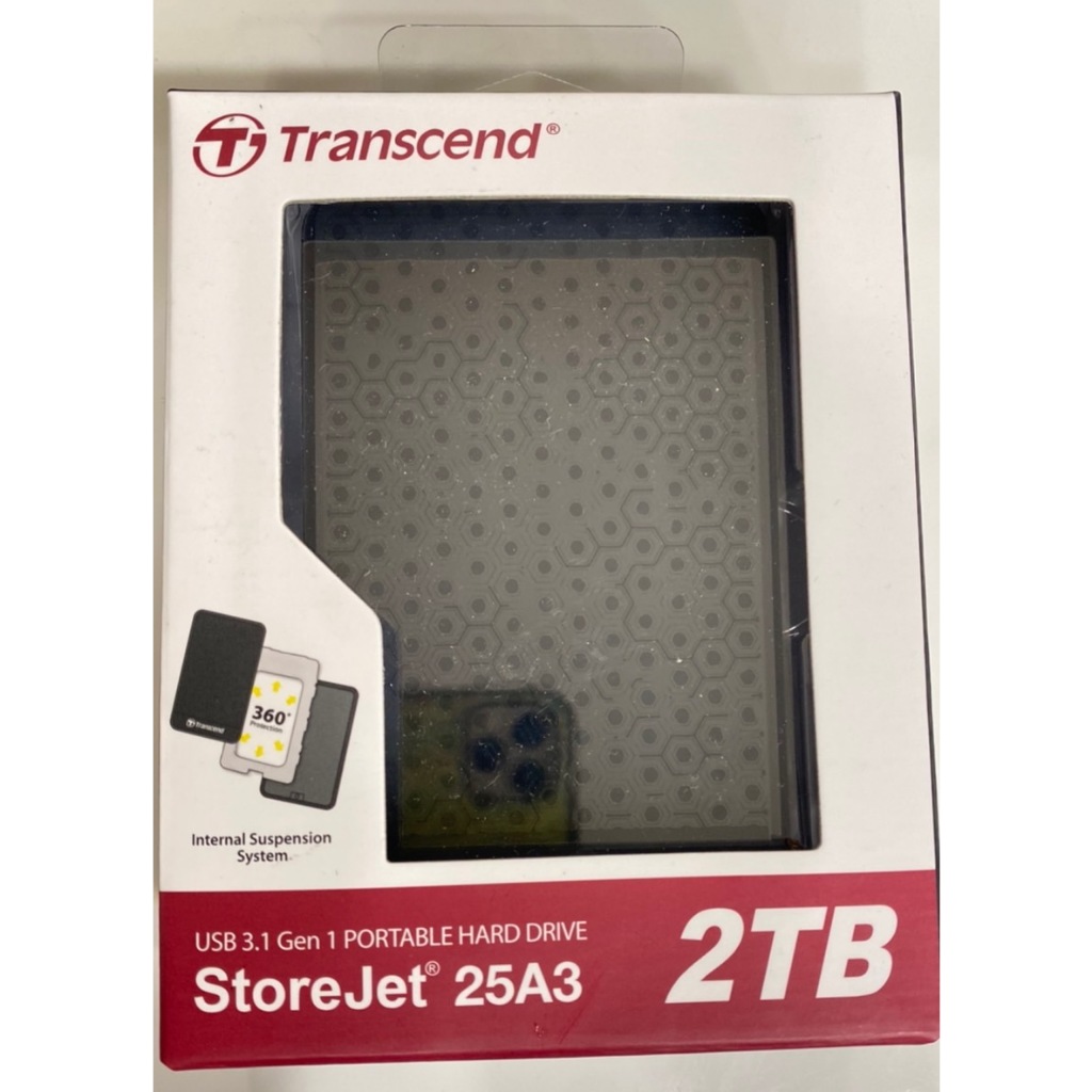 【Transcend 創見】 2TB 外接硬碟 StoreJet 25H3 2.5吋 USB 3.1 軍規防震