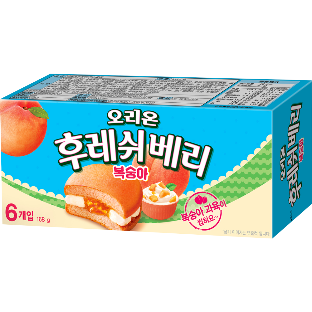 好麗友 水蜜桃夾心蛋糕 168g 6入【蘇珊小姐】 韓國蛋糕 布朗尼 韓國零食