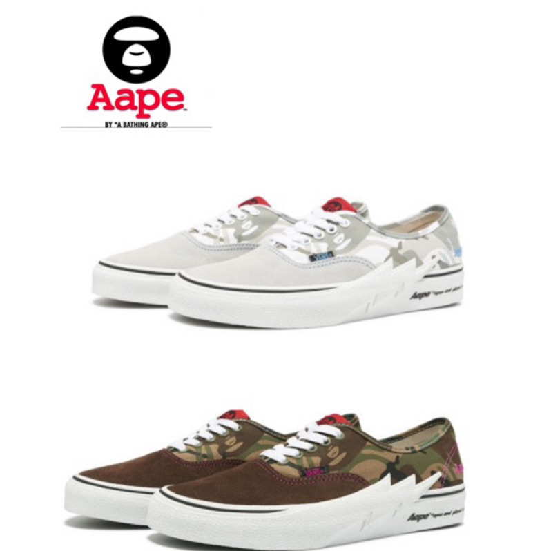 AAPE x Vans Authentic sneakers聯名 ape帆布鞋 滑板鞋 迷彩 潮流
