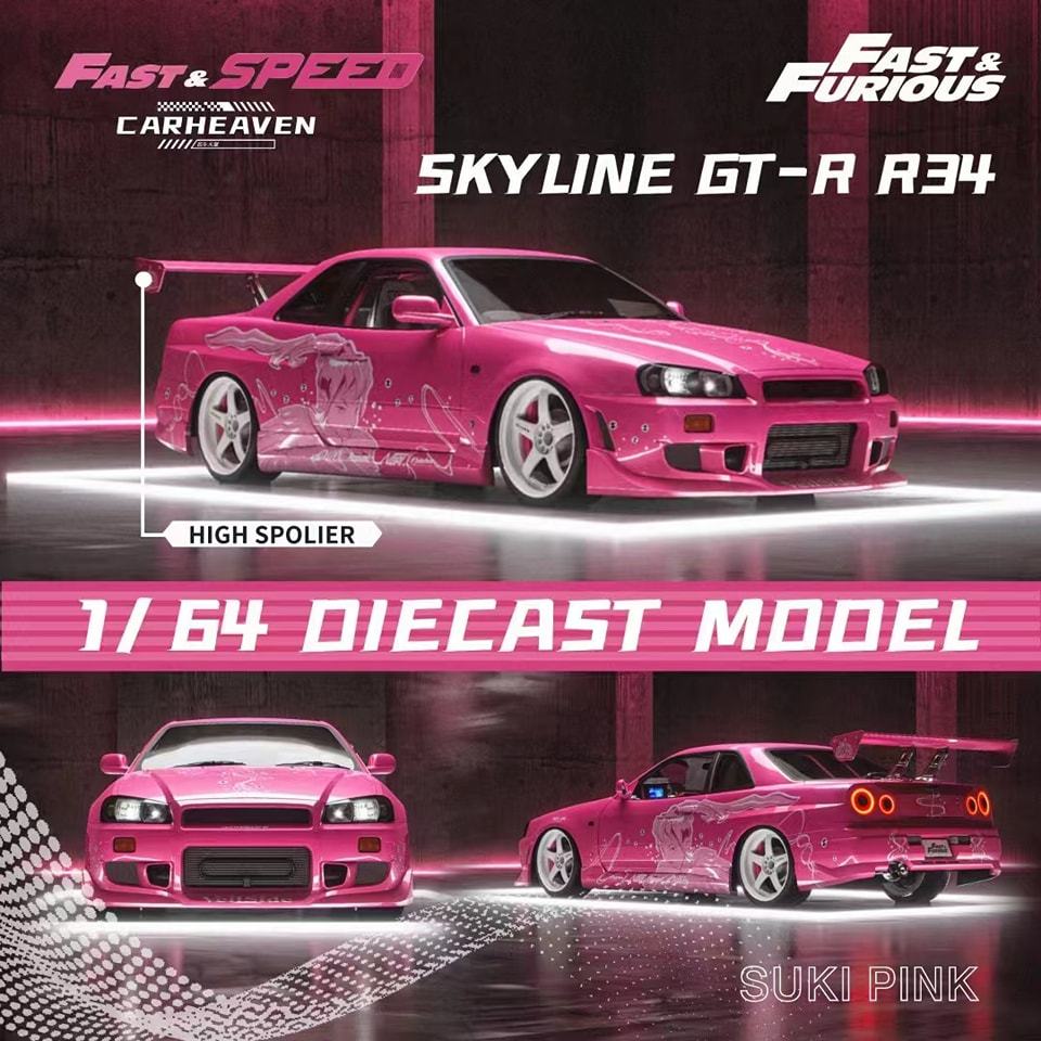 玩具偉富 預購23年11月 FS 玩命關頭 日產 Skyline GT-R R34 高尾翼 粉 普通版 1013
