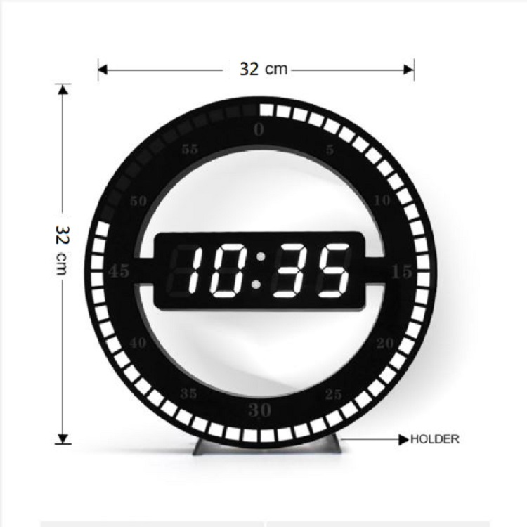 LED 工業風 數位時鐘 ✅ 科技電子鐘 數字鐘 壁掛 夜光 時尚  電子鬧鐘 電子式 掛鐘 3D 立體時鐘 掛鐘 EM