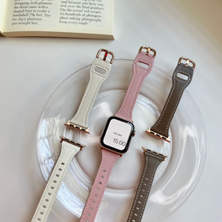 《24hr出貨》Mini 馬蹄釦真皮Apple Watch錶帶｜5色｜Apple Watch 皮革錶帶