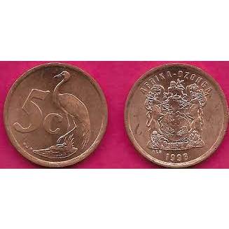 【全球硬幣】南非 South Africa 1996年 5C  美品 罕見 AU