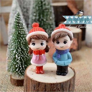 Sweet Garden, 冬季戀歌小情侶 PVC 音樂盒DIY 娃娃屋 微景觀配件