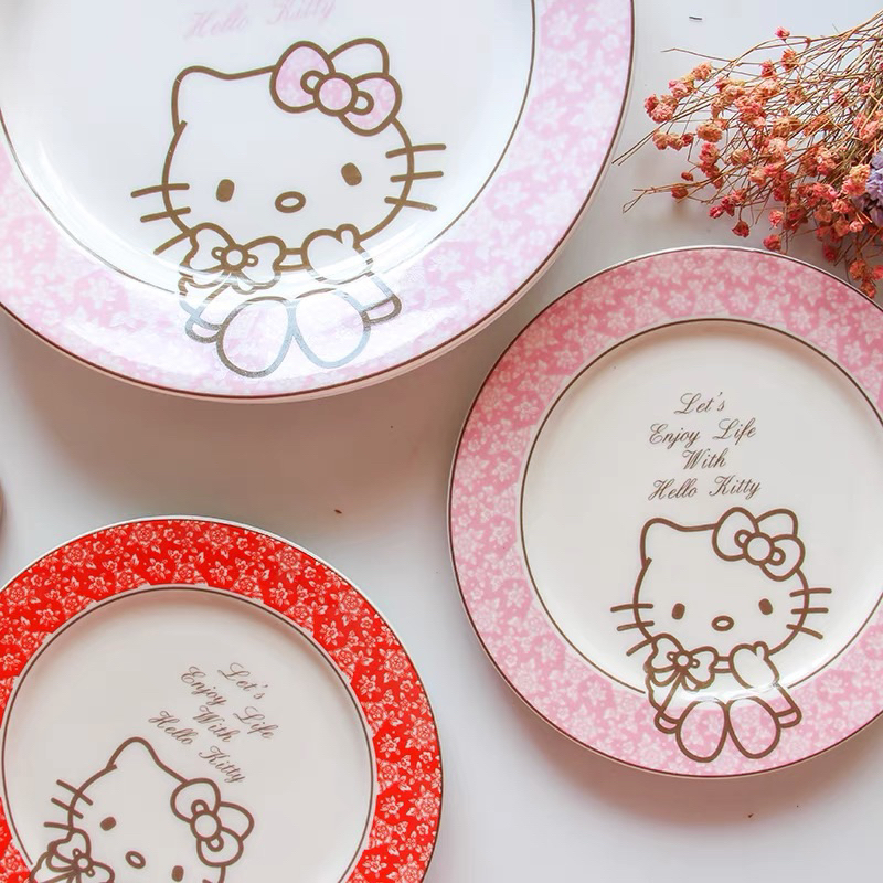 可愛HELLO KITTY陶瓷餐盤 可愛造型盤子 餐具 水果盤子（單個）小/大