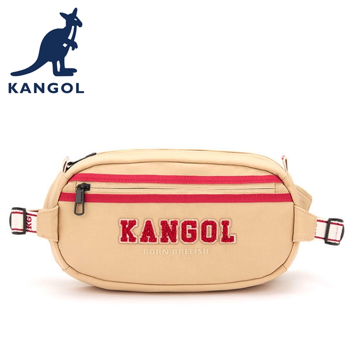 KANGOL 英國袋鼠 63551780 胸前包 胸包 米白 深藍