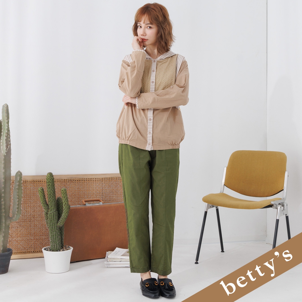 betty’s貝蒂思(25)腰鬆緊反摺直筒長褲(綠色)