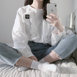 臺現 韓國代購 MUAHMUAH 方形logo 薄長袖 長袖 上衣 打底衫 情侶款