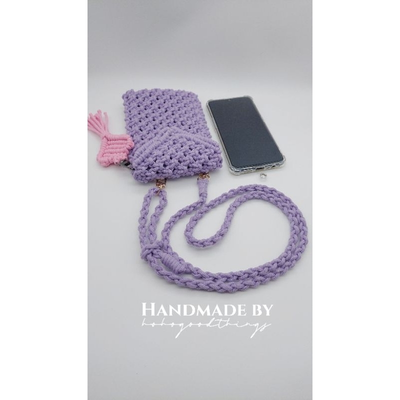 簡約手機繩連斜背包(一物兩用)Handmade by hohogoodthings. 日韓風