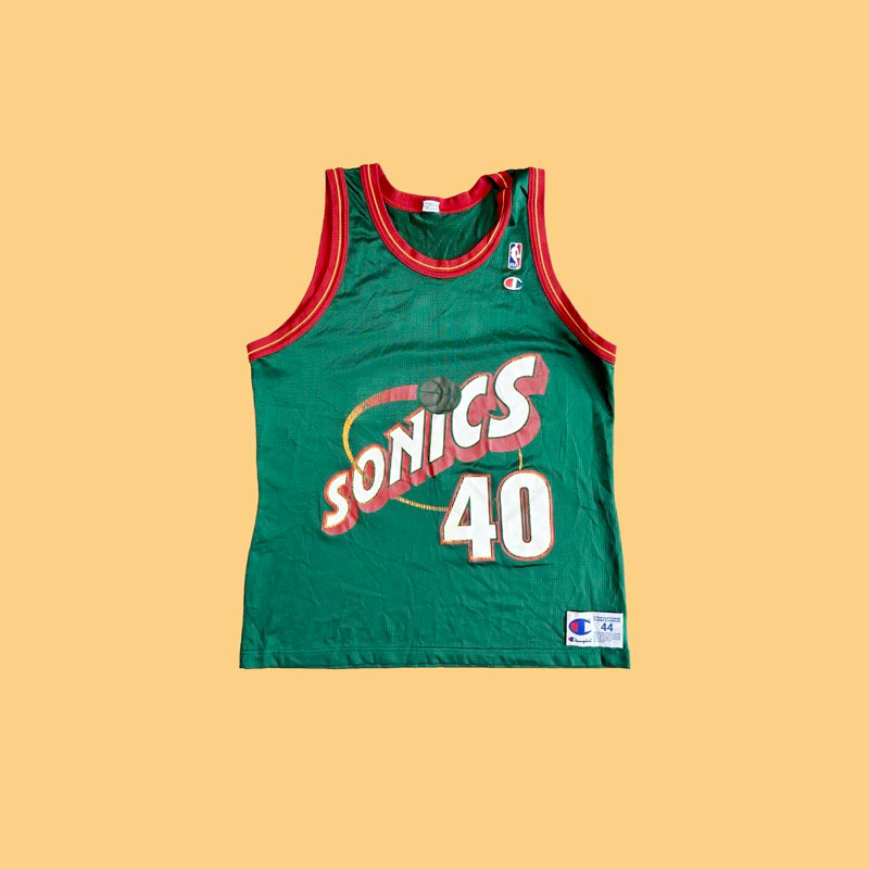 JCI：Vintage 90s Champion 出品 NBA 西雅圖 超音速隊 客場球衣 古著 / 嘻哈 / 坎普