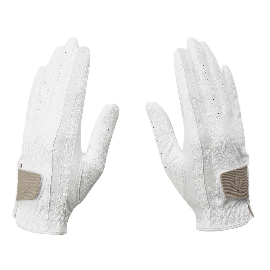 【DESCENTE 】WOMENS 360 GRIP TWO-HANDED GLOVES 女士高爾夫球手套｜淺褐色