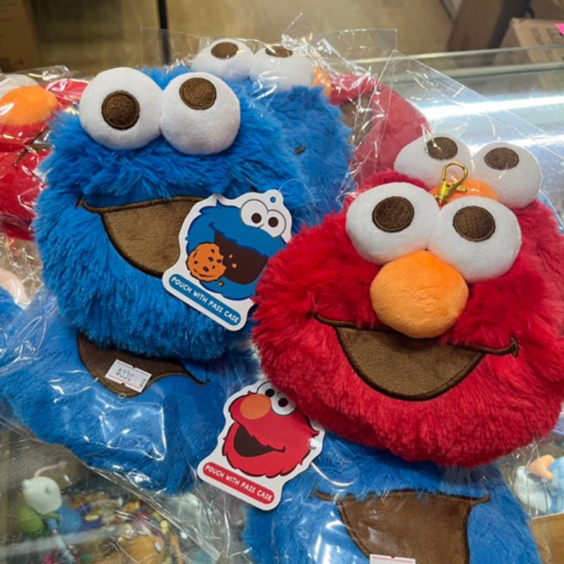 奧司玩具 Elmo cookie monster 零錢包卡套 背包扣 餅乾怪 悠遊卡套 錢包