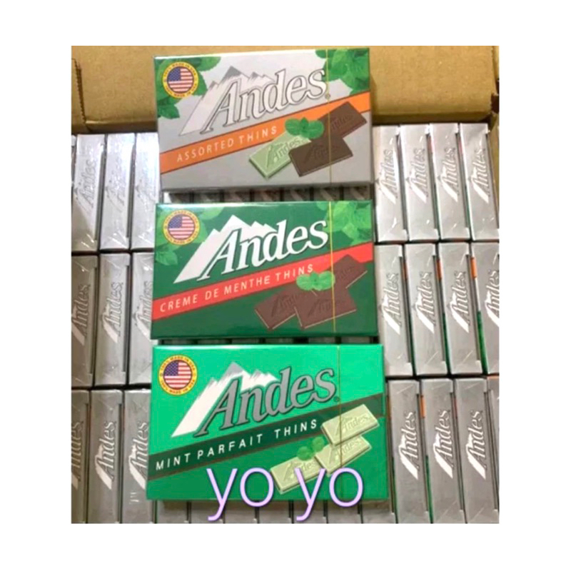 🌈彩虹屋❤️ Andes 安迪士 巧克力薄片 可可薄片 38g 8片/盒 單薄荷雙薄荷綜合