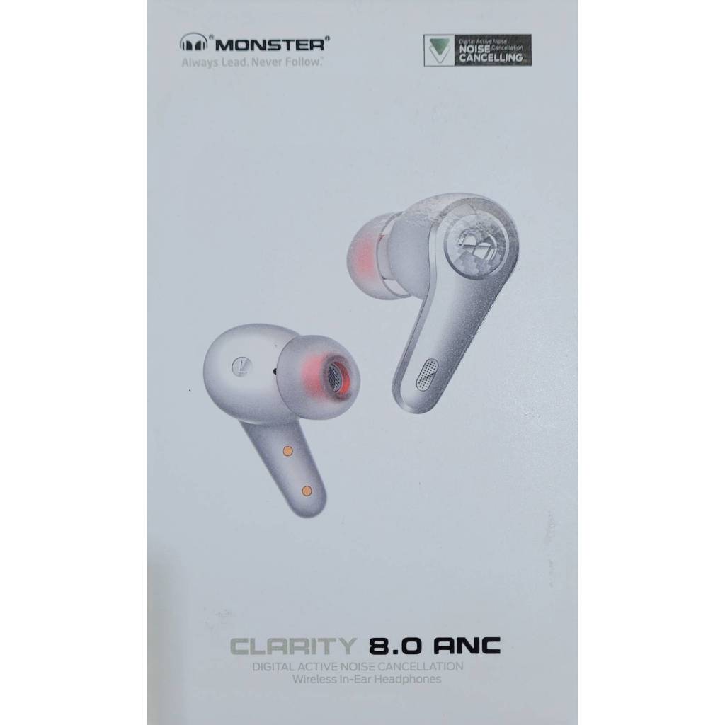 &lt;原價 2,590&gt;魔聲 Monster Clarity 8.0 真無線藍牙耳機 ANC 主動降噪 絕對寧靜 (福利品)