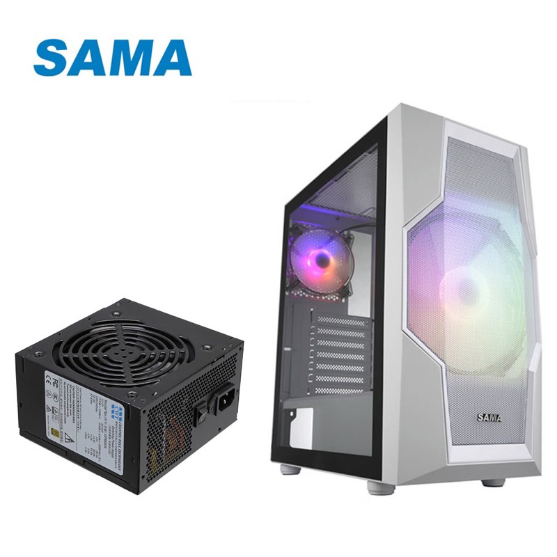 SAMA 先馬 MG-III 白20cm ARGB 風扇 Type-C 電腦機殼 + CWT 650W 金牌 電源供應器